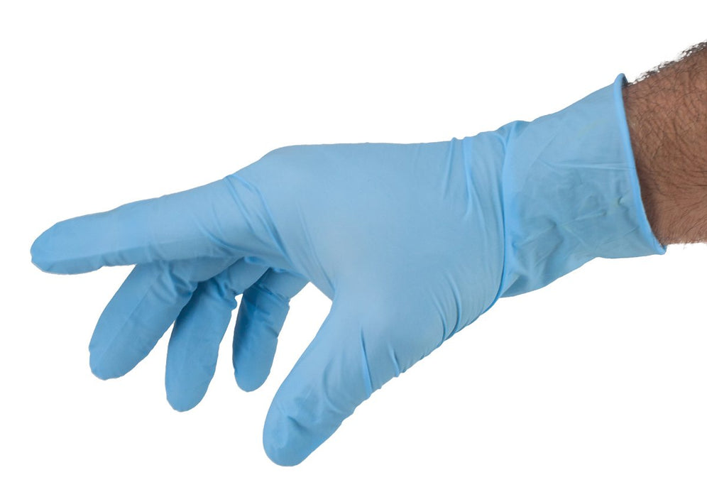 Safeguard Nitrile Disposable Gloves, Powder Free, Food Grade Gloves, Blue, Large - Case of 1,000 (10 boxes of 100)