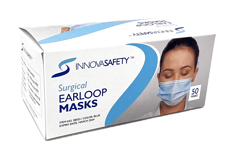 InnovaSafety Disposable Surgical Face Mask 3-Ply, Ear-Loop, High