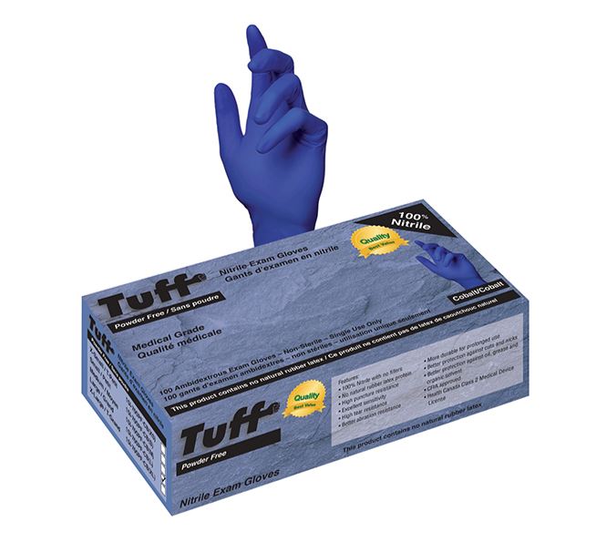 Tuff Cobalt Medical-Grade Nitrile Exam Gloves, Medium - Case of 1,000